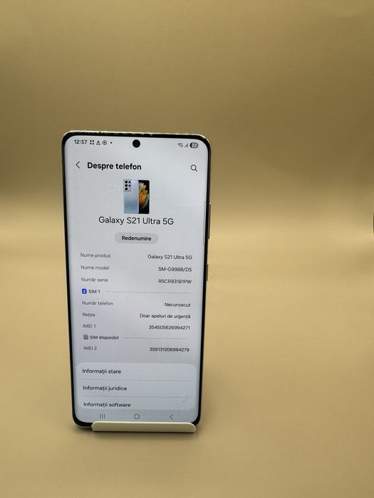 Samsung Galaxy S21Ultra, memorie internă 128gb