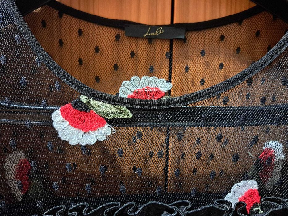 Rochie neagră, cu dantelă, mărimea L