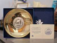 Farfurie argint  placat aur Vitange Grecia colectie