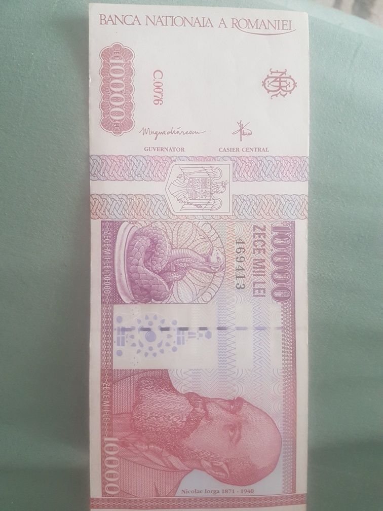 Bancnota 10 000 lei / 1000 lei / 1 leu