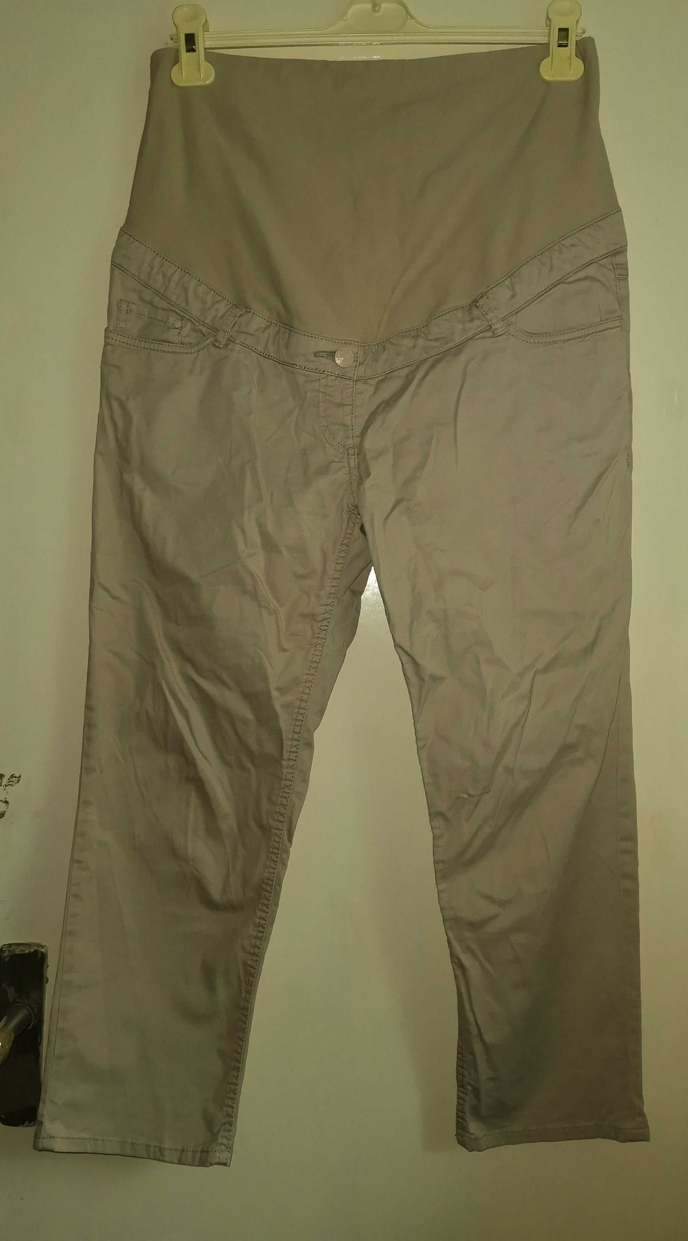 Pantaloni gravide H&M, marime 44, de vara 3/4, gravida bej