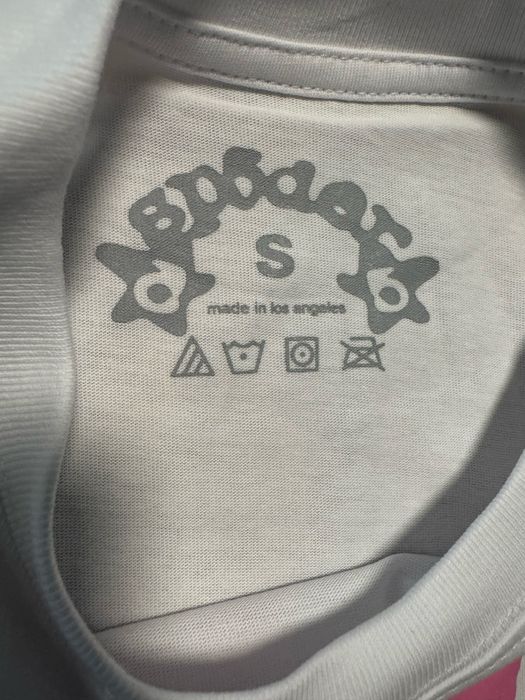 sp5der OG Green Web/Pink Logo White T-shirt