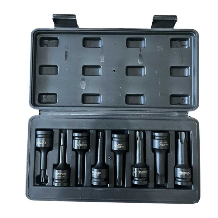 Комплект ударни торкс битове 1/2″ – 8 части HAWEK