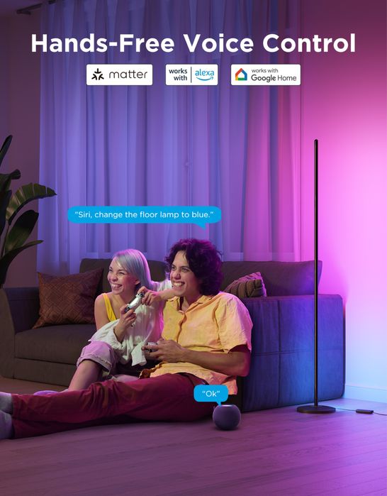 Govee RGBICW Интелигентна ъглова подова лампа . Модел: H6076