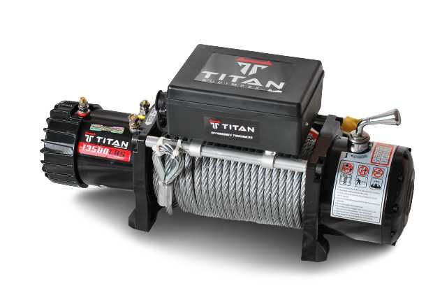 12V Ел лебедка за голям джип и пътна помощ 12 V - 13500 Lbs / 6136 кг.