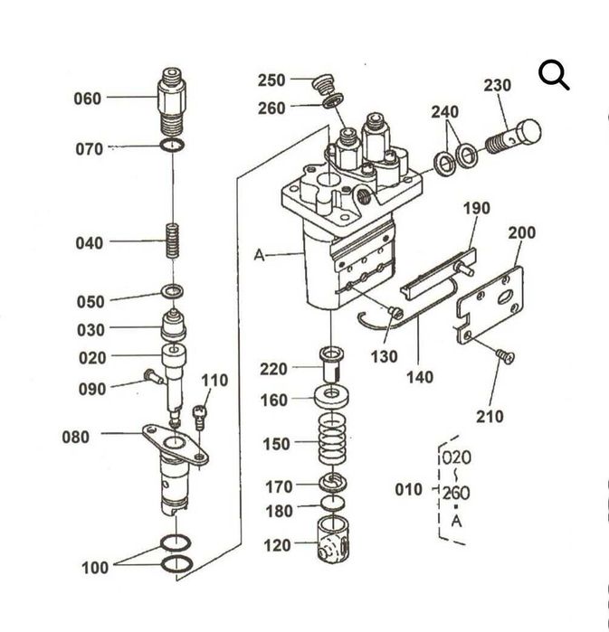 Element pompa injectie Kubota / Yanmar / Iseki / Mitsubishi