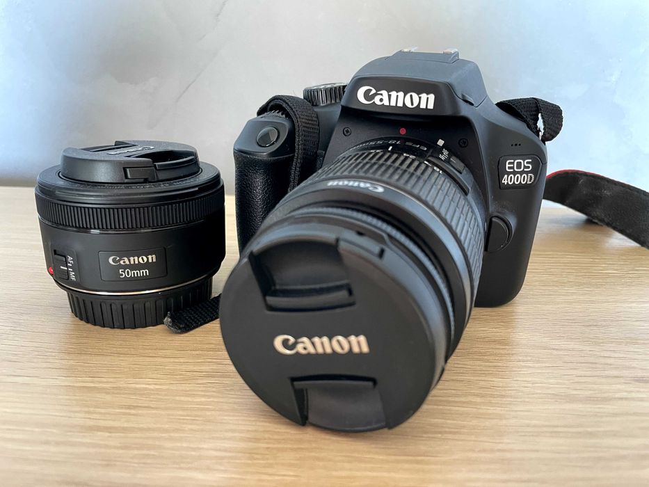 Canon D4000 cu doua obiective
