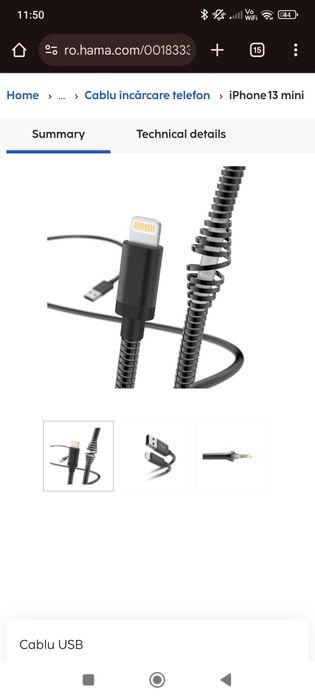 Cablu de incarcare/date Metal 1.5m Iphone