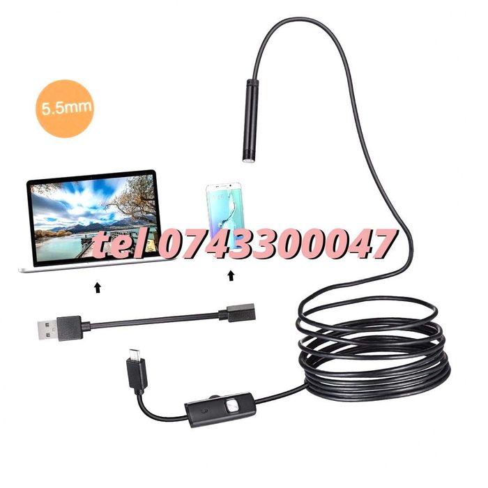 2 M Camera Endoscop boroscop 6 Led Inspectii Tehniceinstalatii