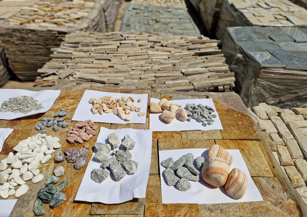 Pitricele decorative, Marmură rotungita Alba, Alba THASSOS,ROȘIE,VERDE