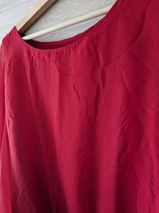 Depot 96 Bluza 100% matase rosie maneci fluture