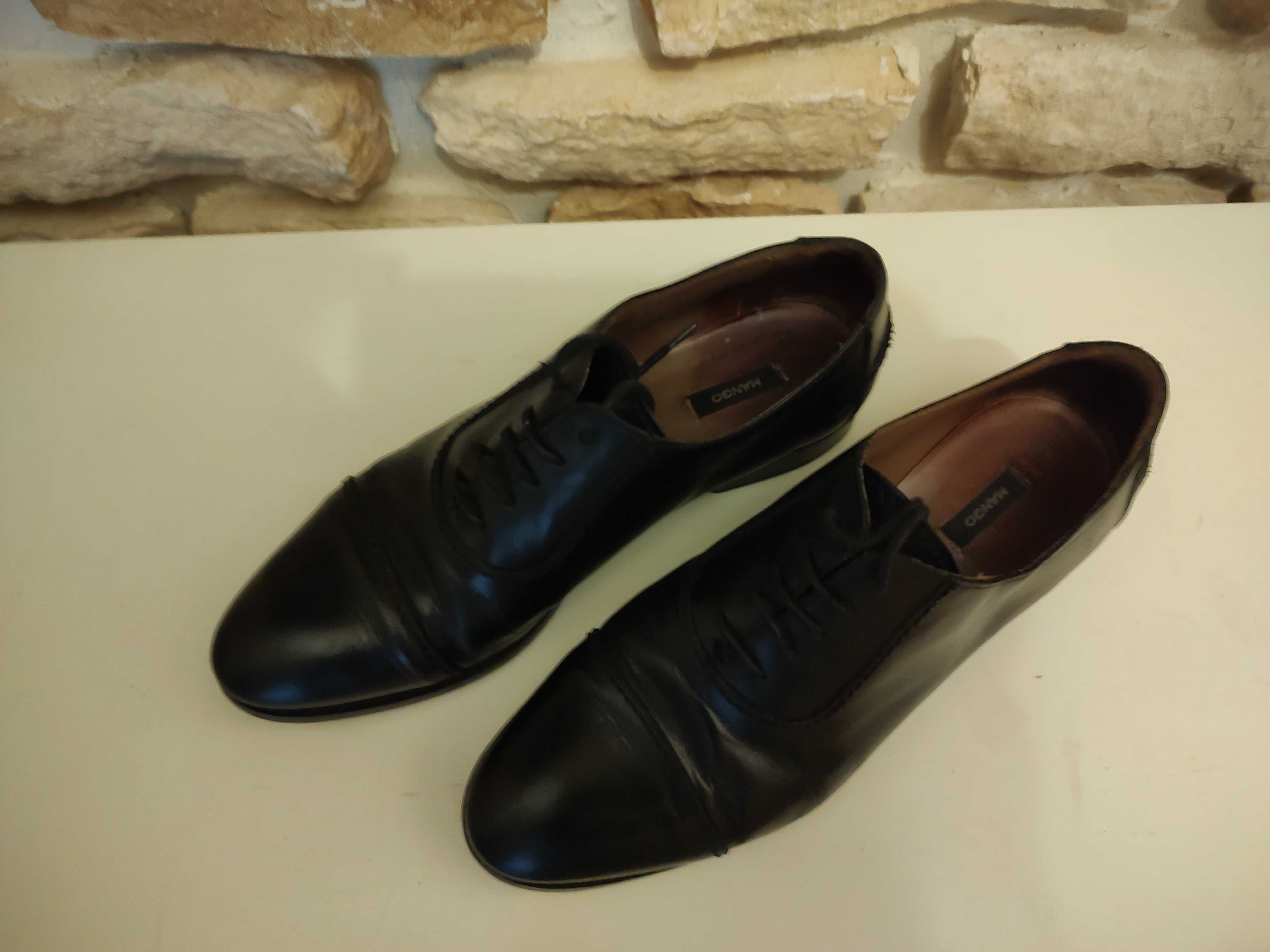 Pantofi negri piele, Mango 38