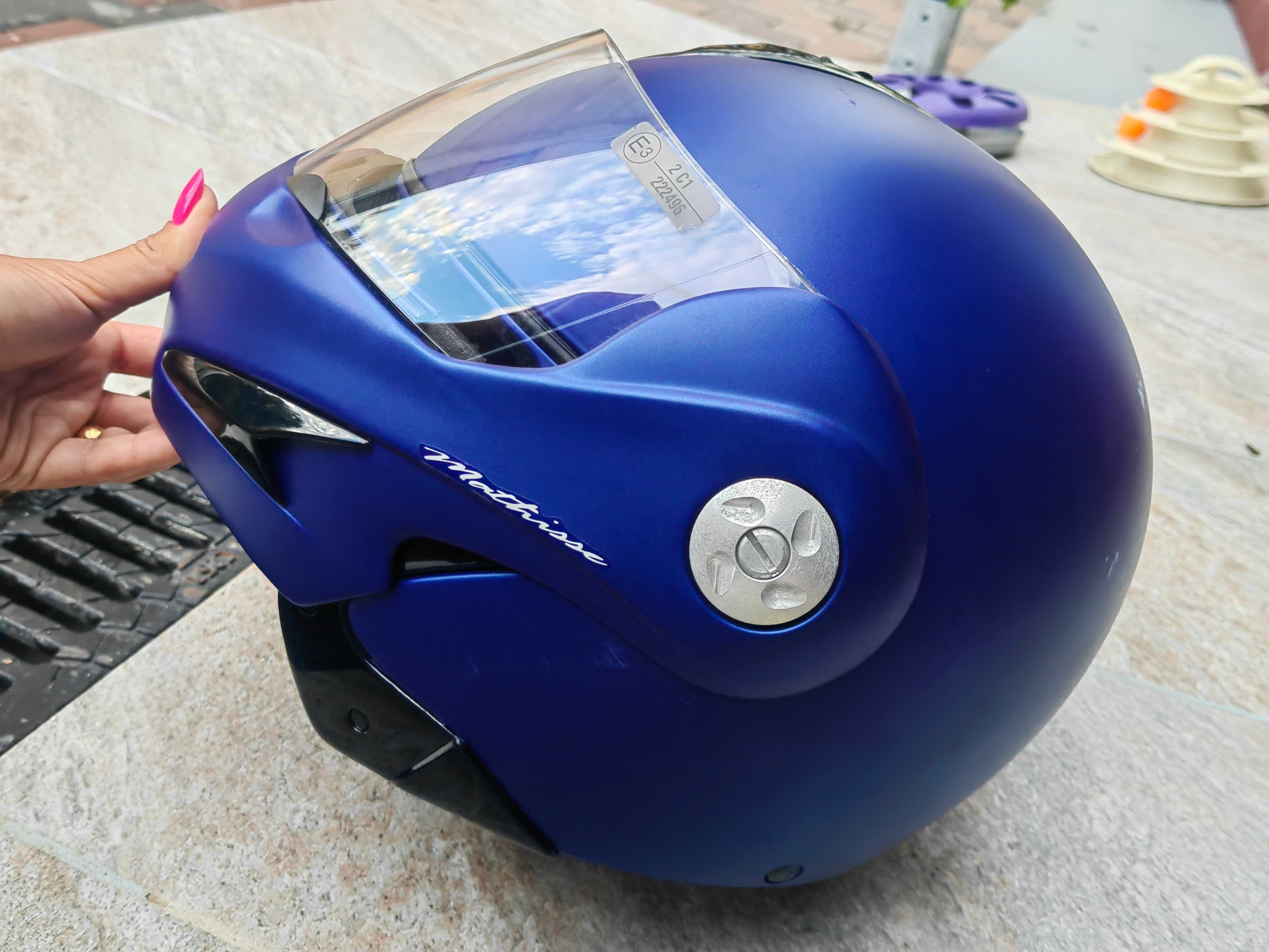 Cască moto Airoh Flip-Up Albastră, Mărime S