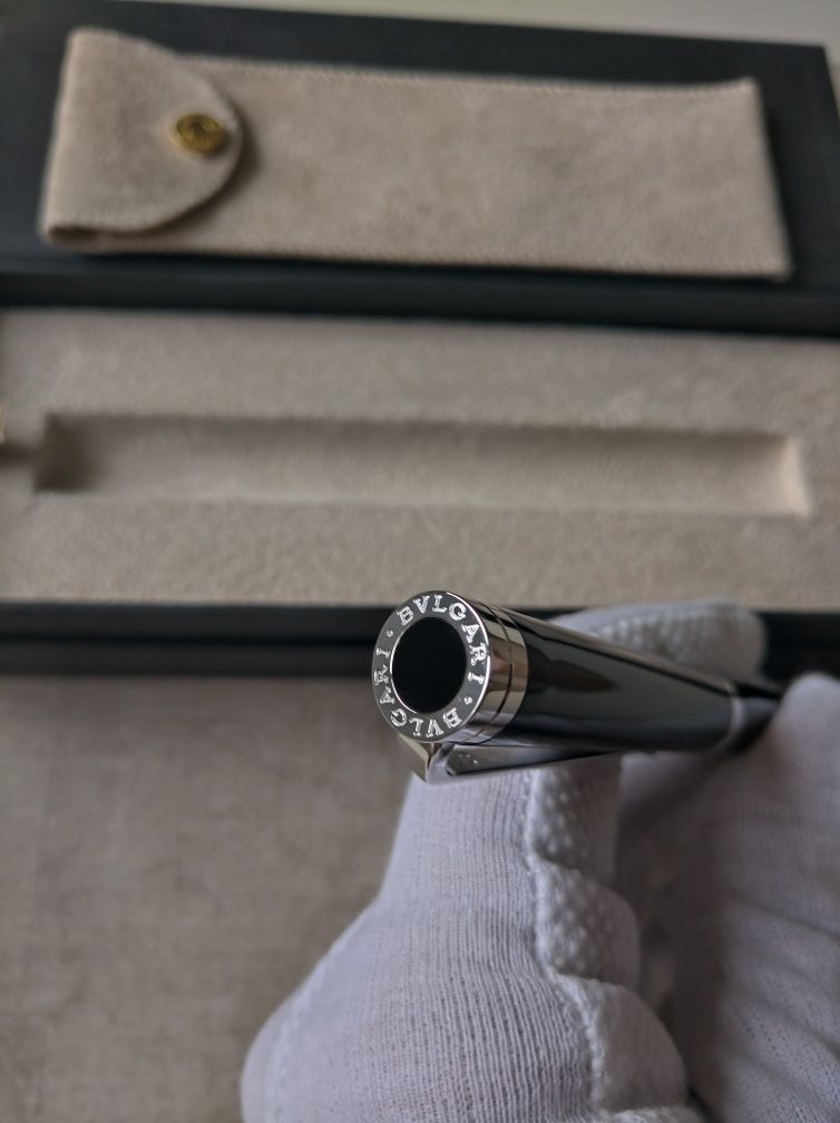BVLGARI Ballpoint Pen Black & Silver