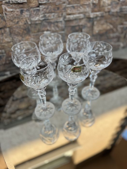 Set pahare vin alb cristal