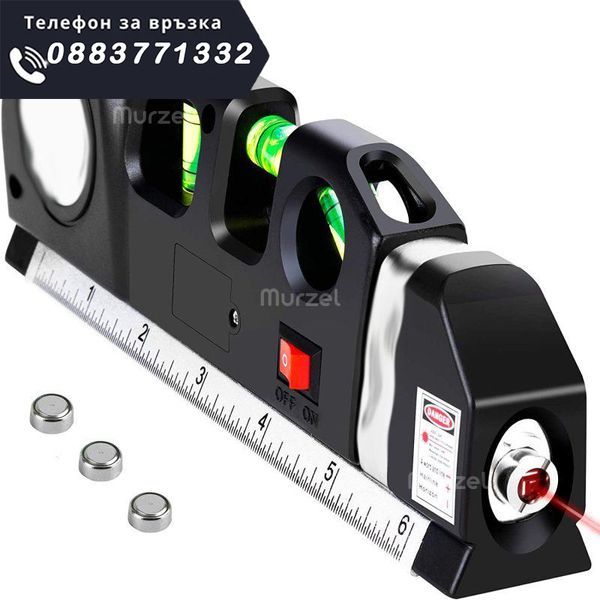 Лазерен нивелир с вградена ролетка и око за хоризонт, –LaserLevel