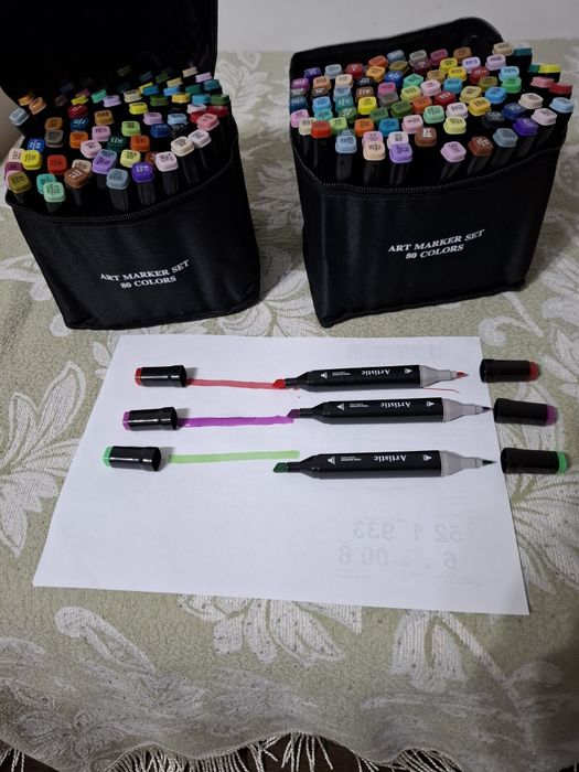 Set markere 80 buc  cu doua capete