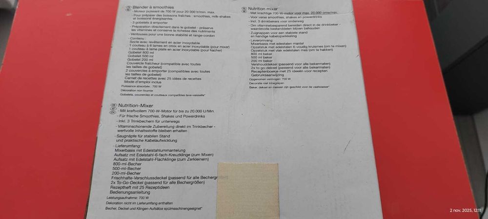 Blender, smoothie, SilverCrest, putere 700W,made in Germany, nefolosit