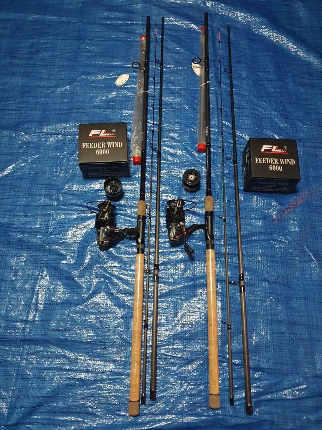 Set pescuit FEEDER Lansete windBlade mulinete FL PRODUS NOU