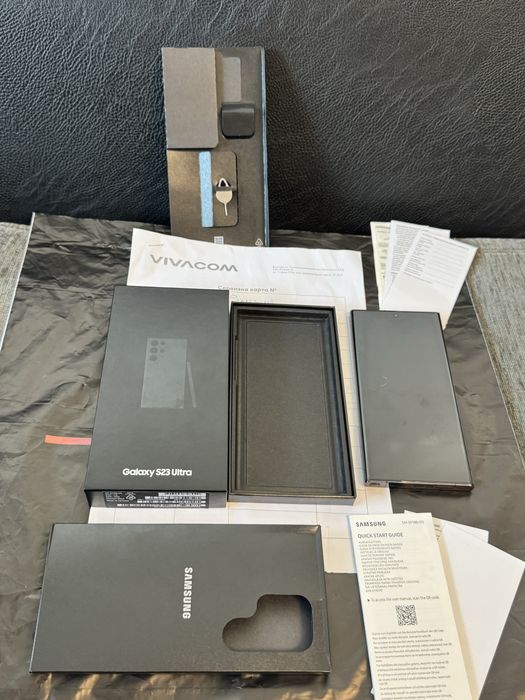 1TB Samsung S23 Ultra 12GB Vivacom Гаранция 2025 г. Phantom Black