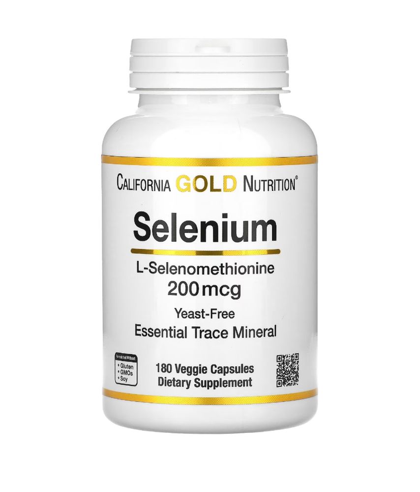 California Gold Nutrition Selenium 200mcg 180 veggie capsules Селен