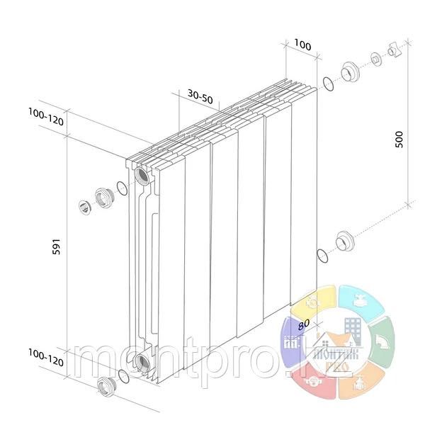 Royal Thermo Pianoforte 500 Silver Satin / cерый Радиатор