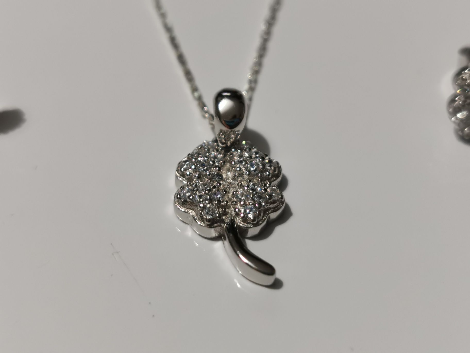 Set bijuterii din argint - Trifoi - lant, pandantiv si cercei