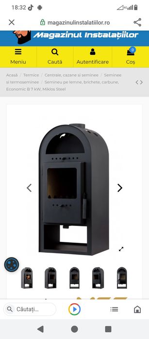 Șemineu pe lemne  a fost folosit circa două luni o dau că nu o mai fol