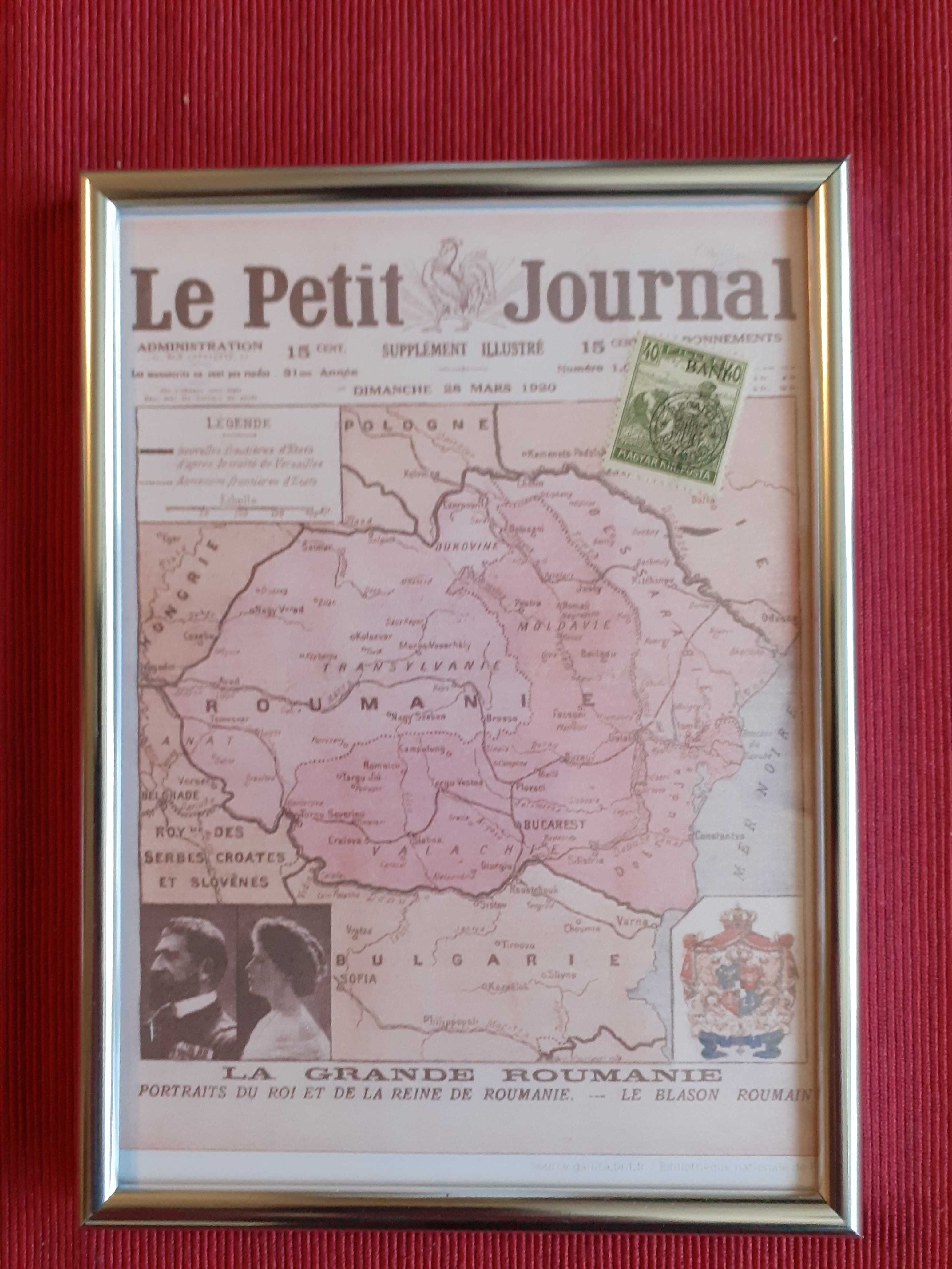 Tablou cu timbru original: "România Mare" în presa franceză din 1920