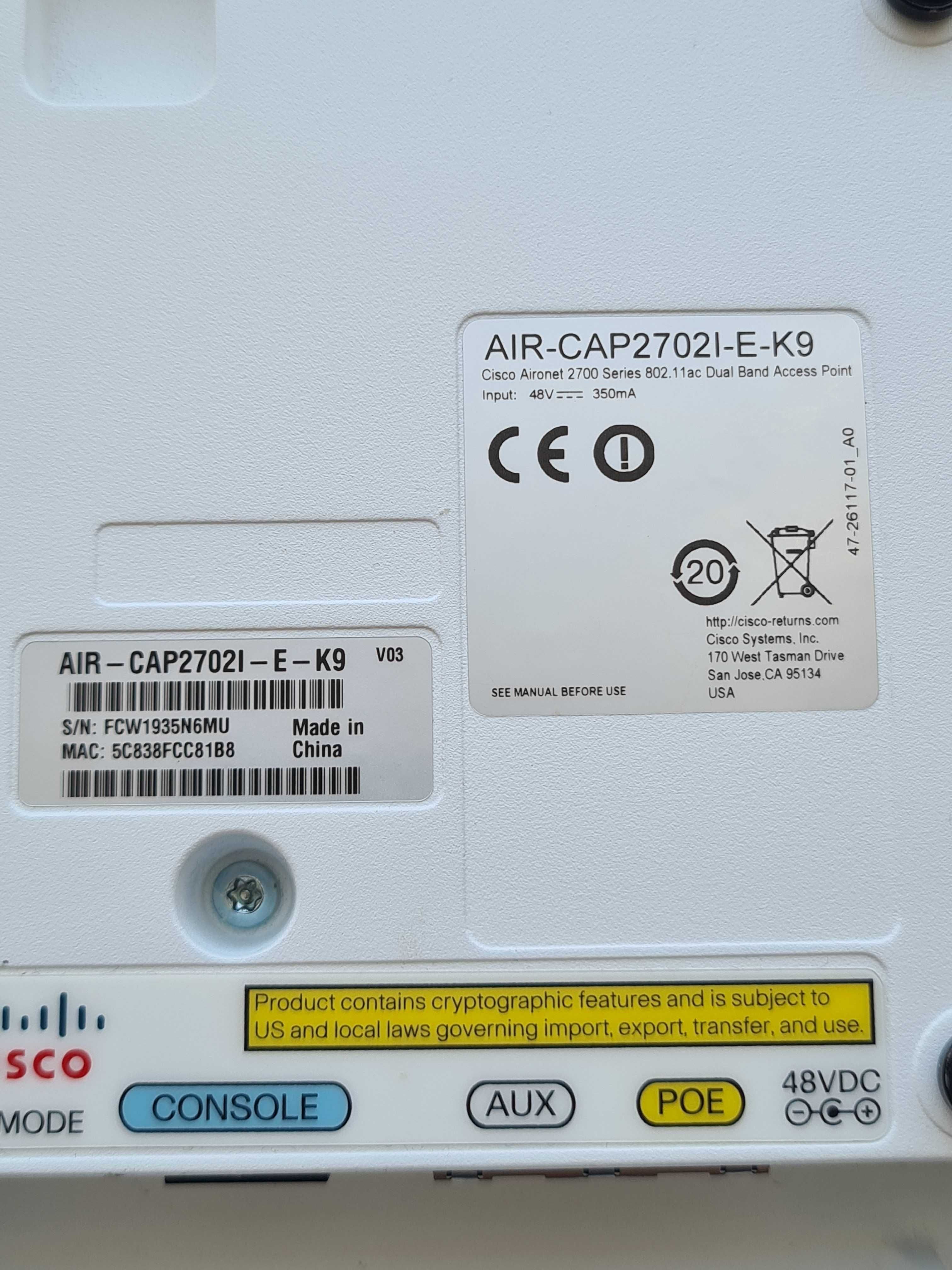 Cisco AIR-AP2802I Mobility Express + AIR-CAP2702I + AIR-CAP3702I