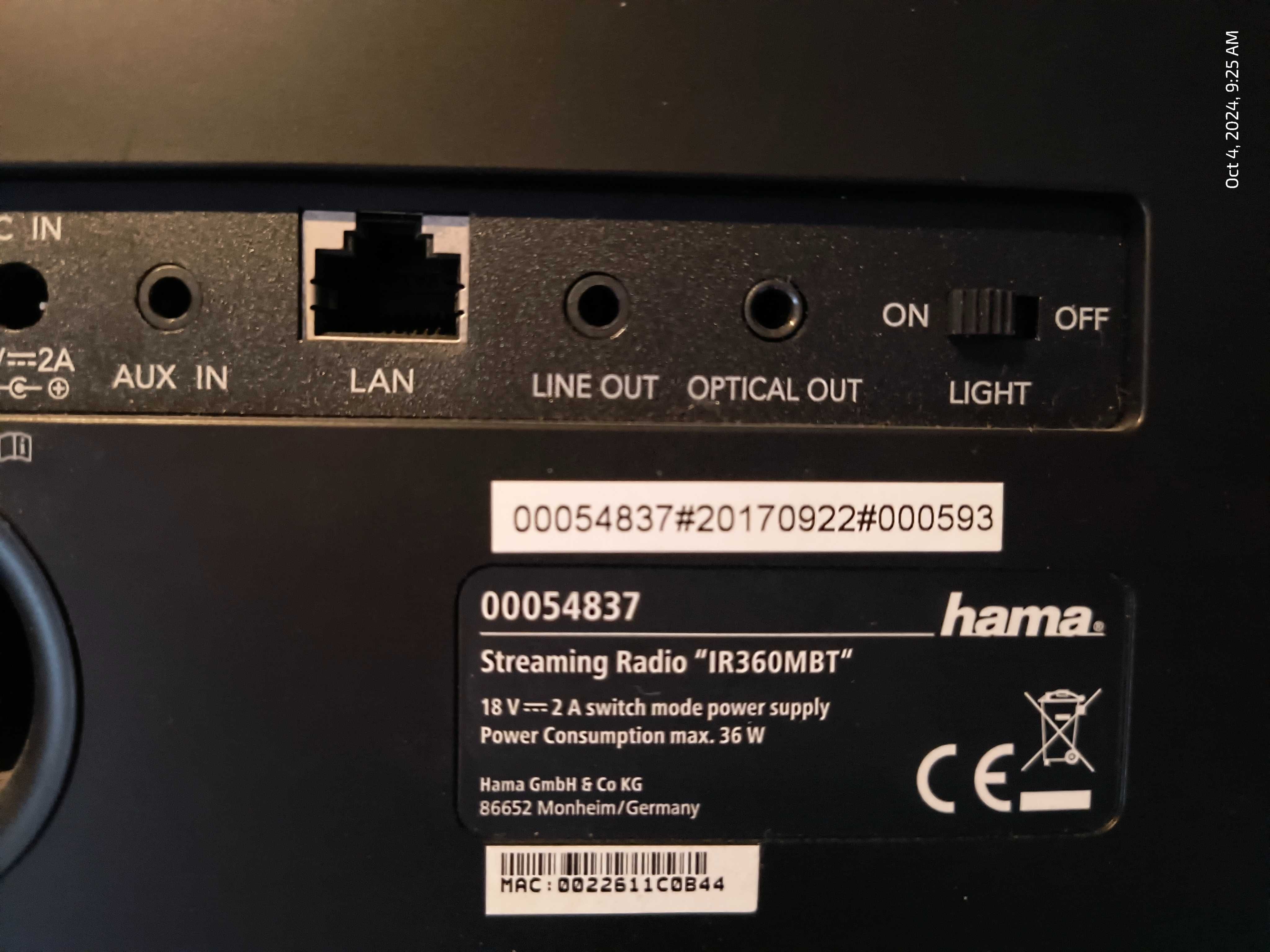 Radio Internet HAMA IR 360MBT
