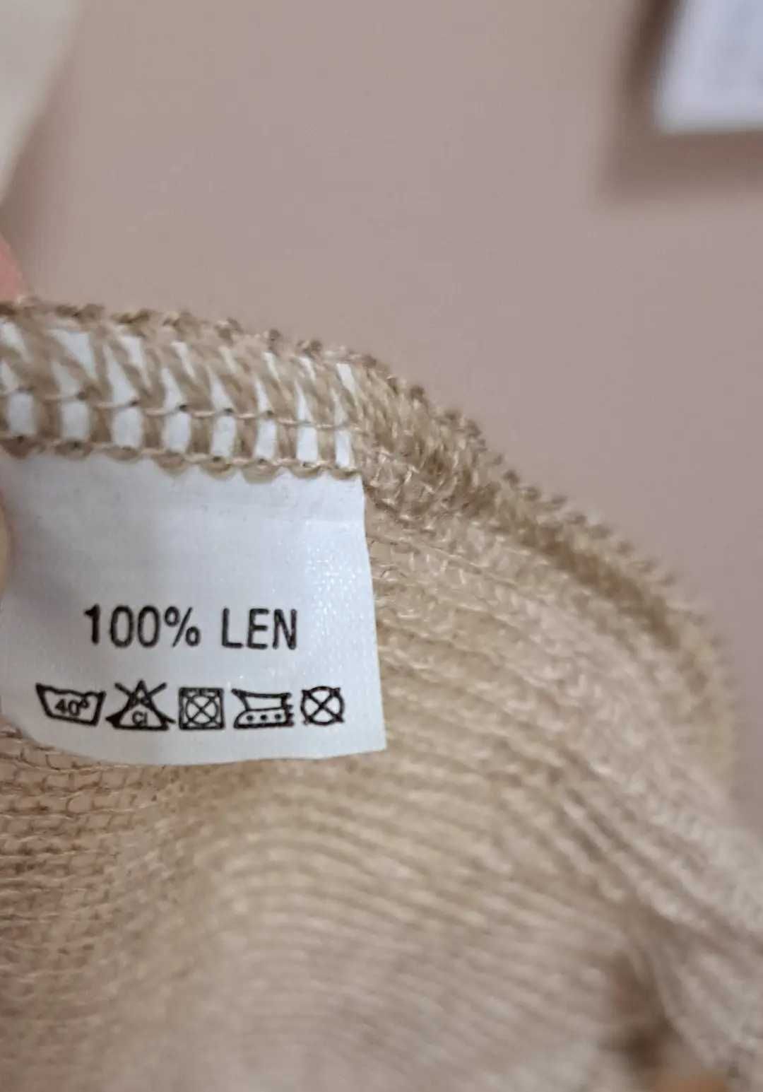 100% лен плетена пелерина/жилетка с качулка универсален размер НОВА