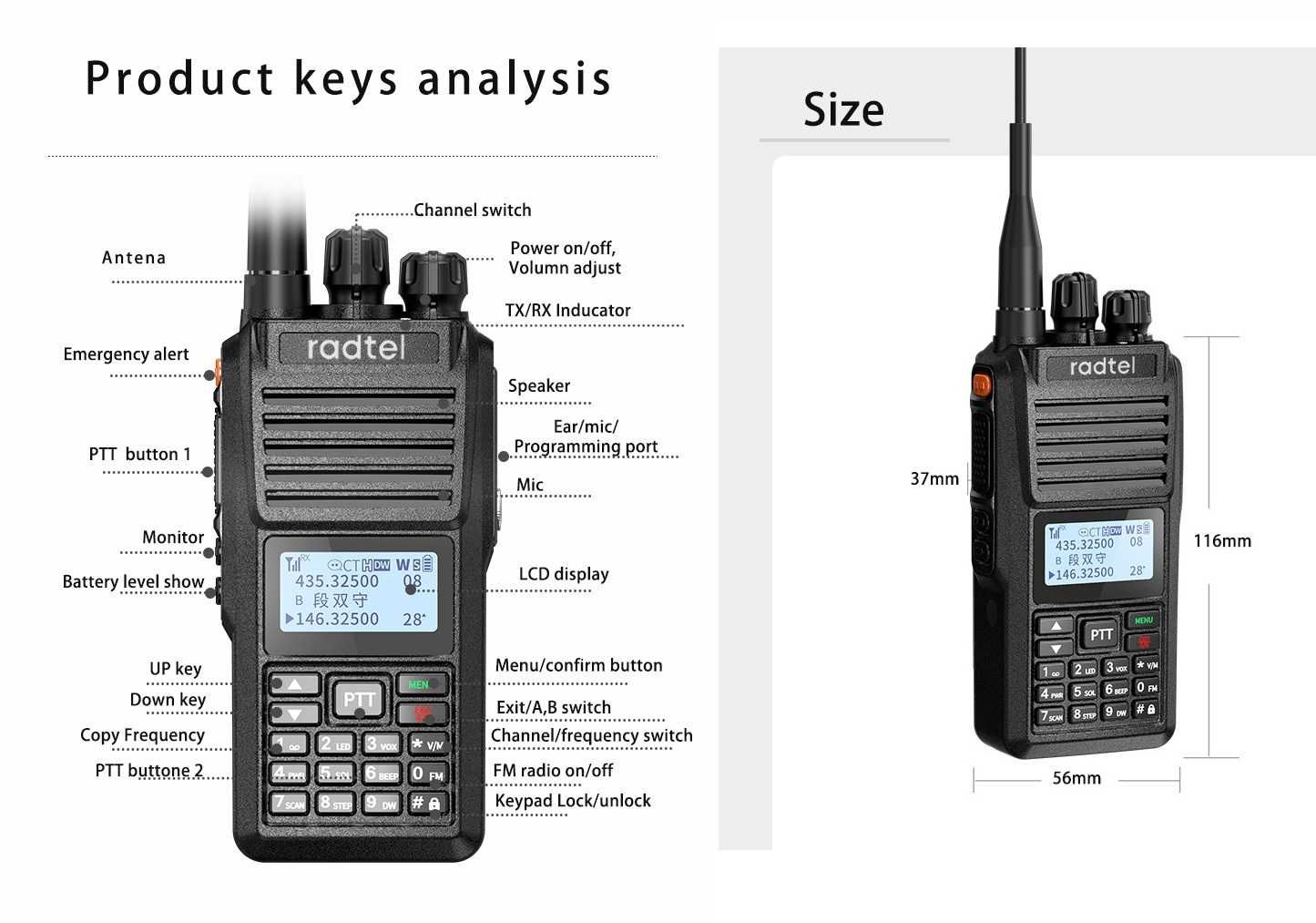 5 statii: Radtel RT770/Baofeng UV13Pro/KSUN GZ30/Midland G225