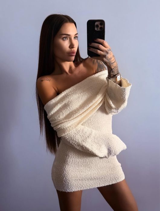 Рокля- меко плетиво в 2 цвята