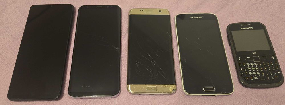 4x Samsung (Galaxy S8+, Galaxy S7 Edge, Galaxy S5, A12)