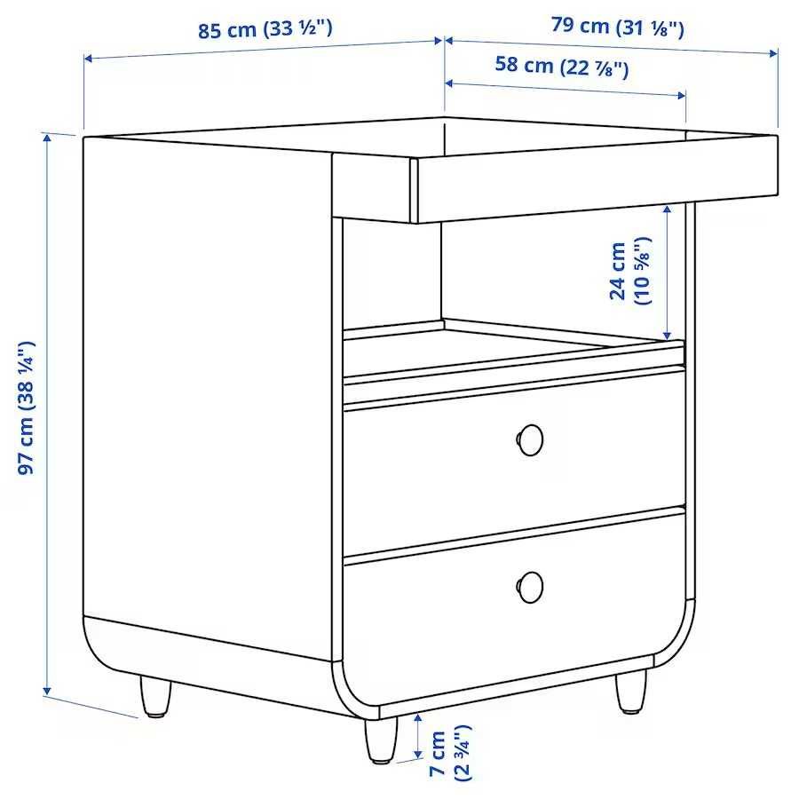 Comoda masa infasat Ikea Myllra alba + jucarie