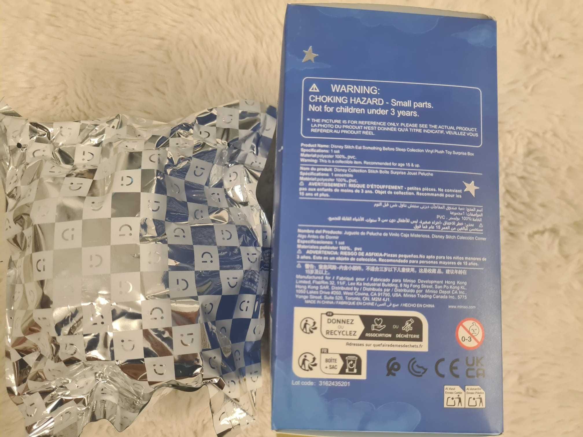 Jucarie de Plus, Mistery box Stitch colectia Miniso, NOU, Sigilat