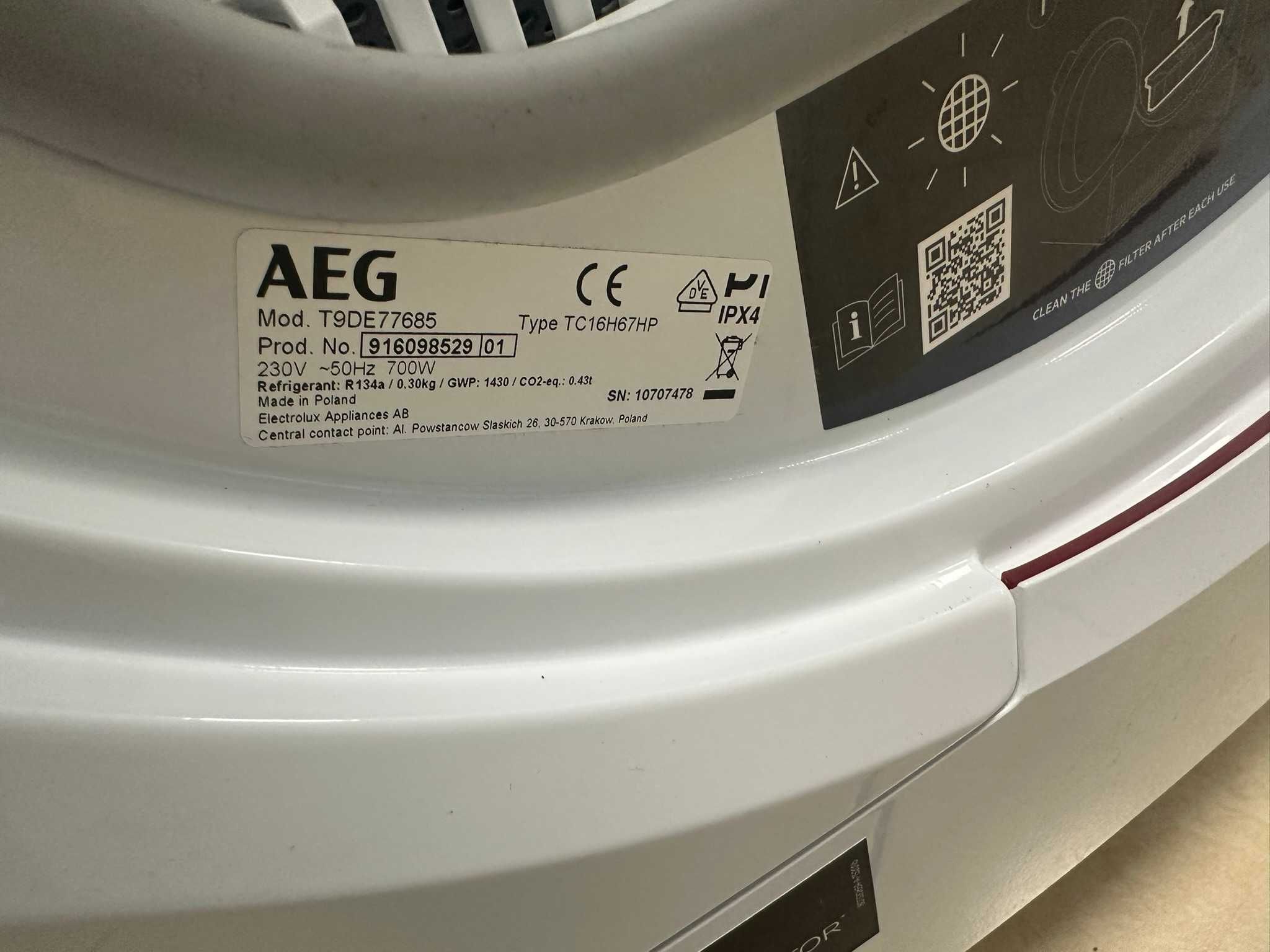 Сушилня с термопомпа AEG T9DE77685, 8 кг, с технология FiberPro A +++