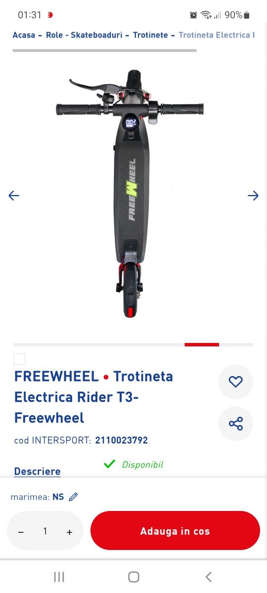 Trotineta electrica FREEWHEEL T3 RIDER