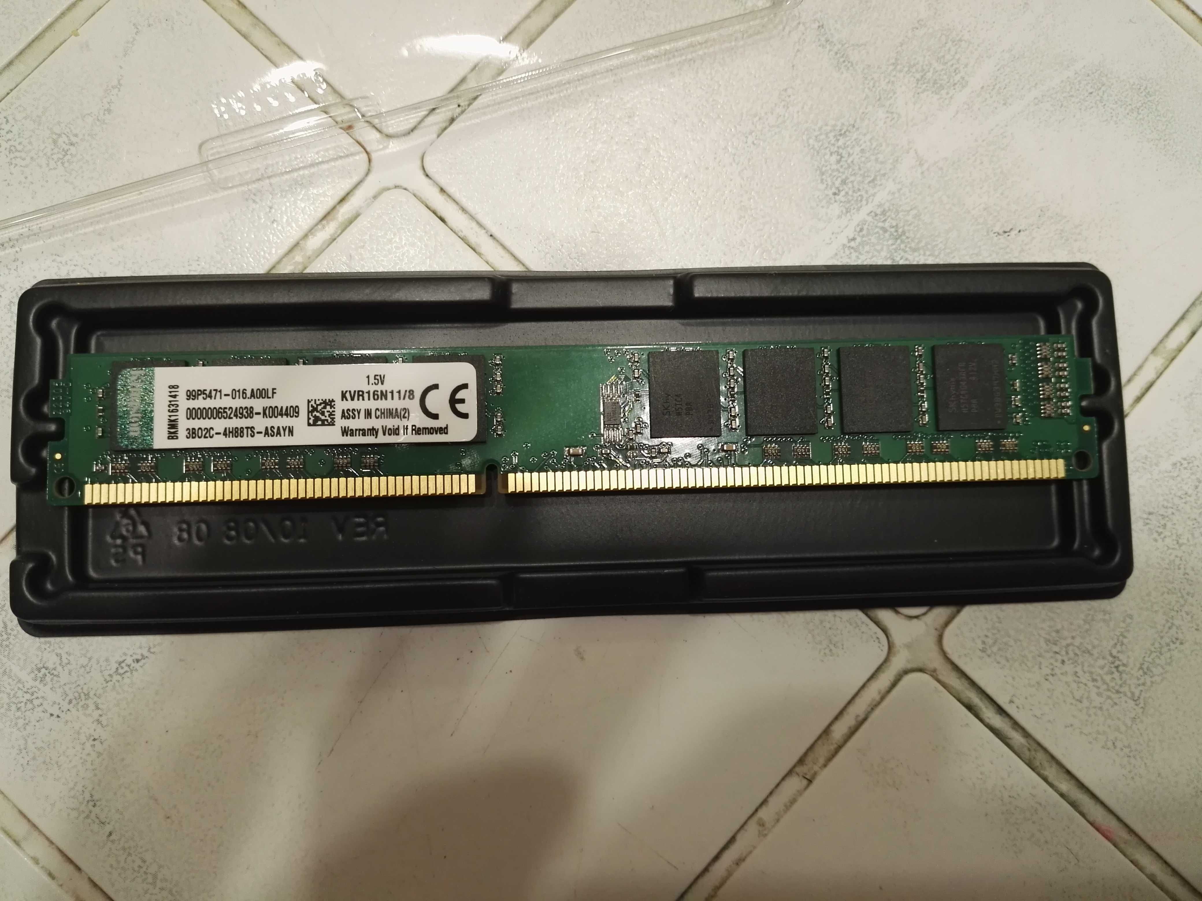 Рам памет, KINGSTON, 8GB, DDR3, 1600MHz, RAM, KVR16N11/8,memory двустр