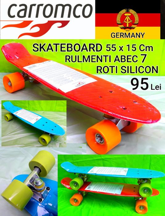 Skateboard CARROMCO GERMANY 55x15 Cm + BONUS Casca NOI - 95 Lei