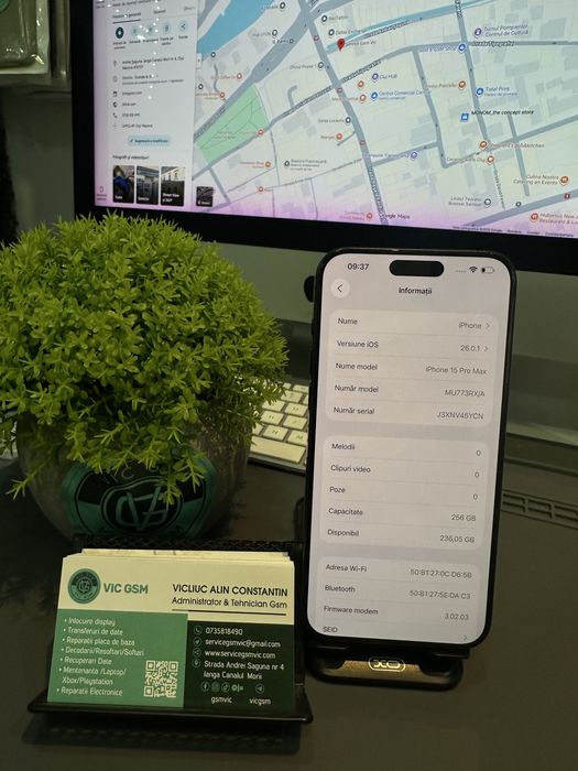 Magazin Vindem : Iphone 15 Pro Max 256 GB Baterie 89%