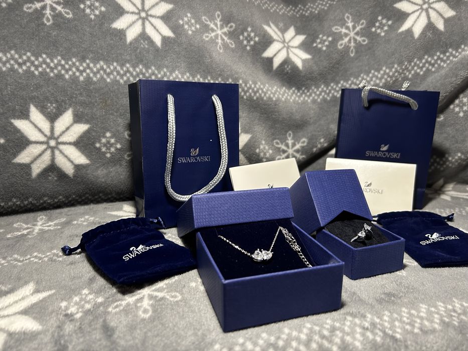 Vand set inel+lantisor Swarovski attract inima dubla