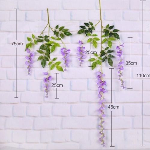 Flori wisteria artificiale matase lungi albe pt panou nunta decor