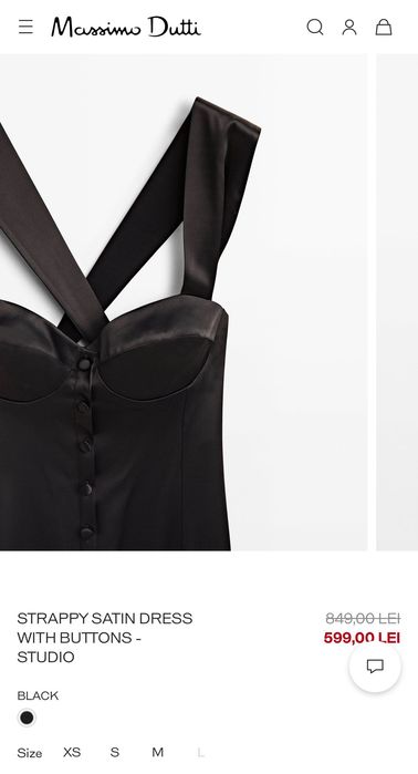 Rochie cu bretele si nasturiStudio Massimo Dutti,M,cu eticheta
