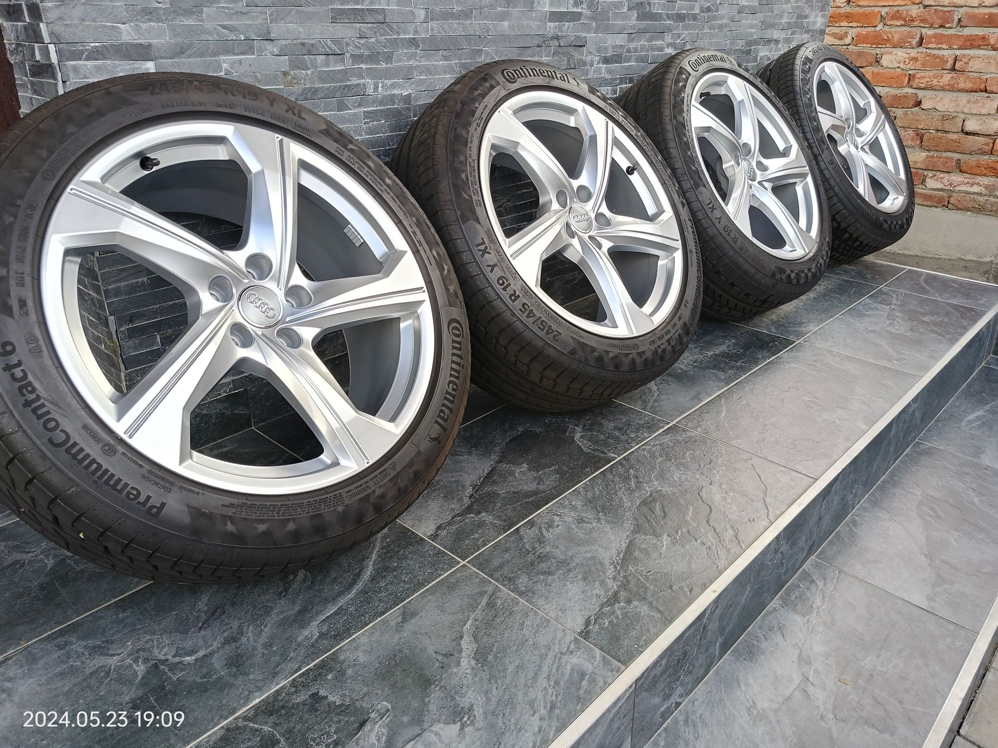 Jante originale Audi A6 C8 "19, anvelope  Continental 245 45 R19 AO