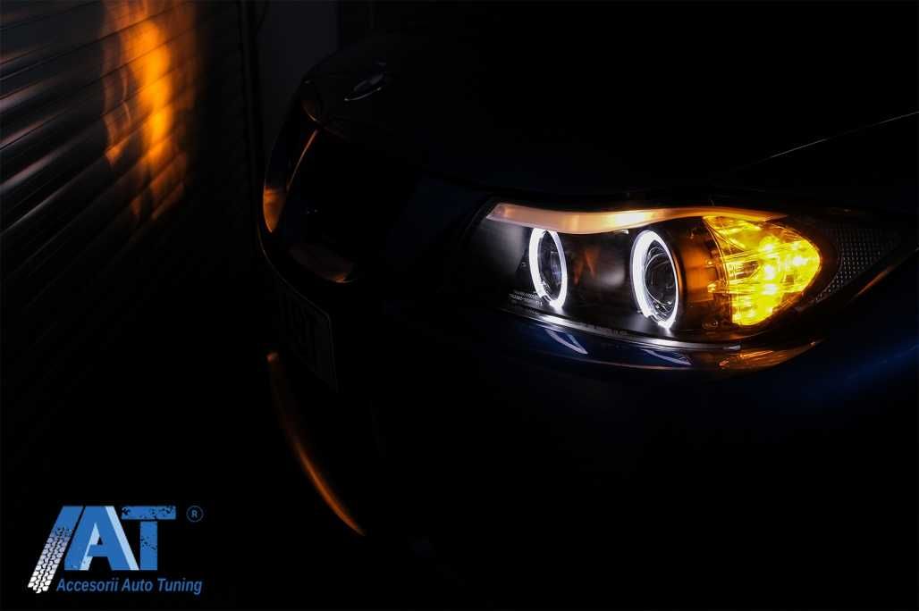 9. Faruri BMW Seria 3 E90 E91 (2005-2008) Angel Eyes Garantie 12luni