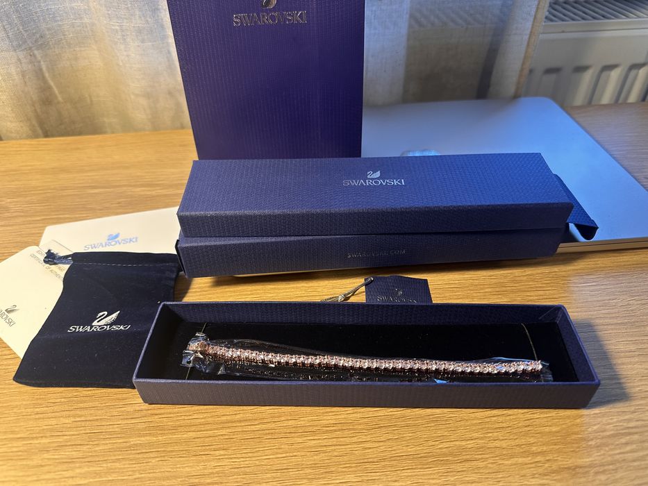 Bratara Swarovski tennis matrix rose gold
