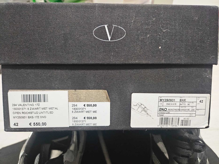 Valentino silver black shoes new for men