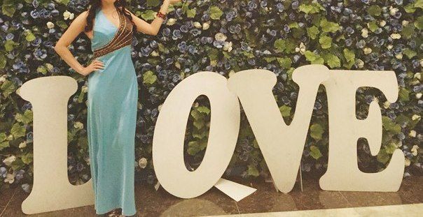 Вечернее платье голубое